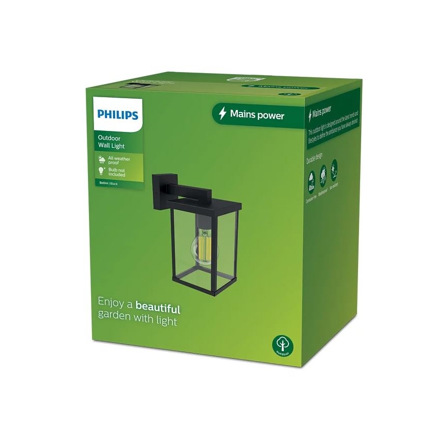 Philips - Aplique de exterior BELLINI 1xE27/25W/230V IP44