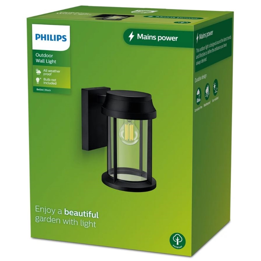 Philips - Aplique de exterior BELLINI 1xE27/25W/230V IP44