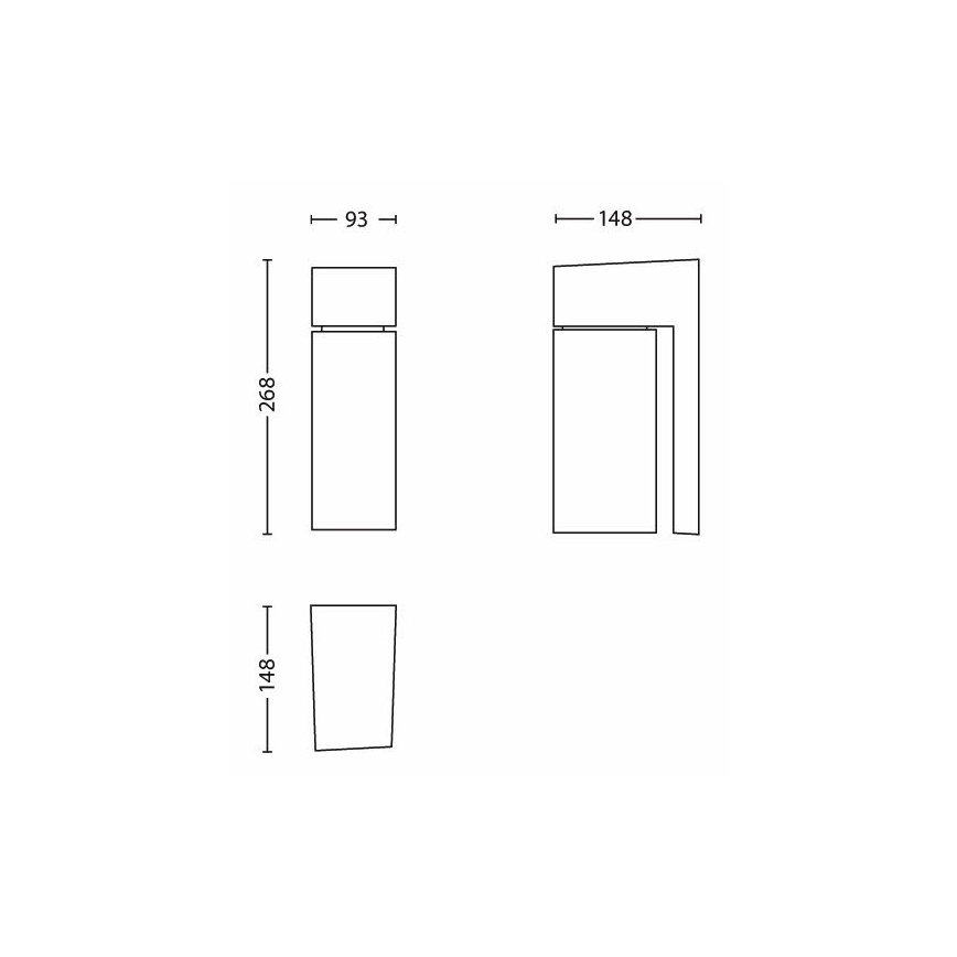 Philips - Aplique de exterior BORDER 1xE27/23W/230V IP44 gris