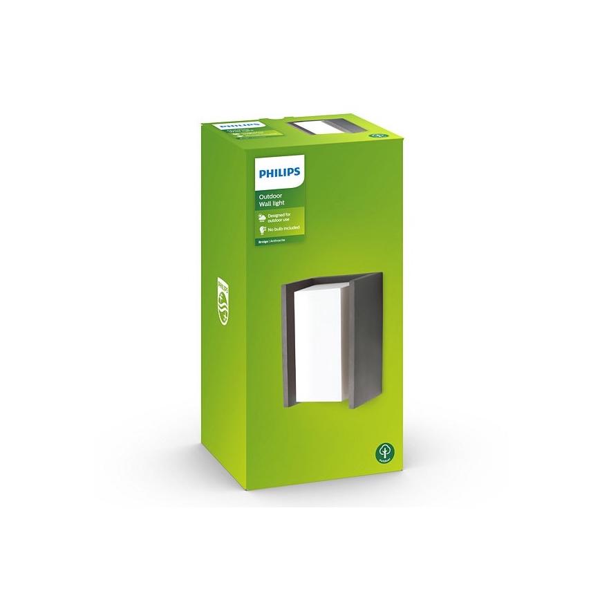 Philips - Aplique de exterior BRIDGE 1xE27/15W/230V IP44