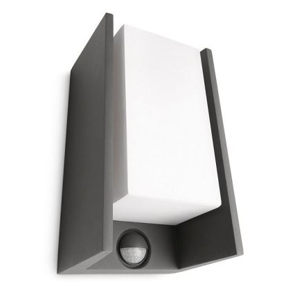 Philips - Aplique de exterior con sensor BRIDGE 1xE27/15W/230V IP44