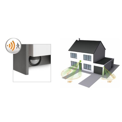 Philips - Aplique de exterior con sensor BRIDGE 1xE27/15W/230V IP44
