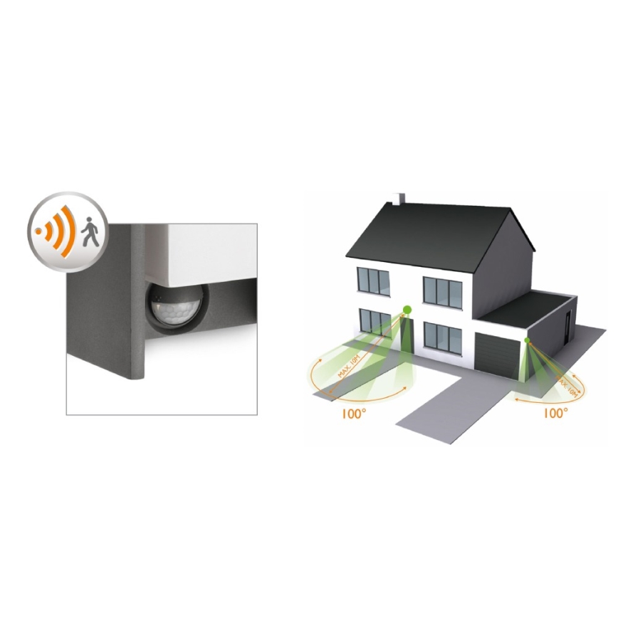 Philips - Aplique de exterior con sensor BRIDGE 1xE27/15W/230V IP44