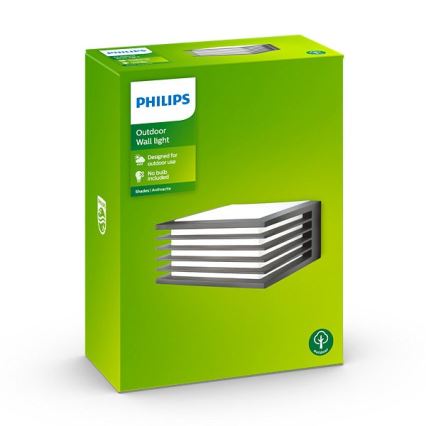 Philips - Aplique de exterior 1xE27/15W/230V IP44 antracita