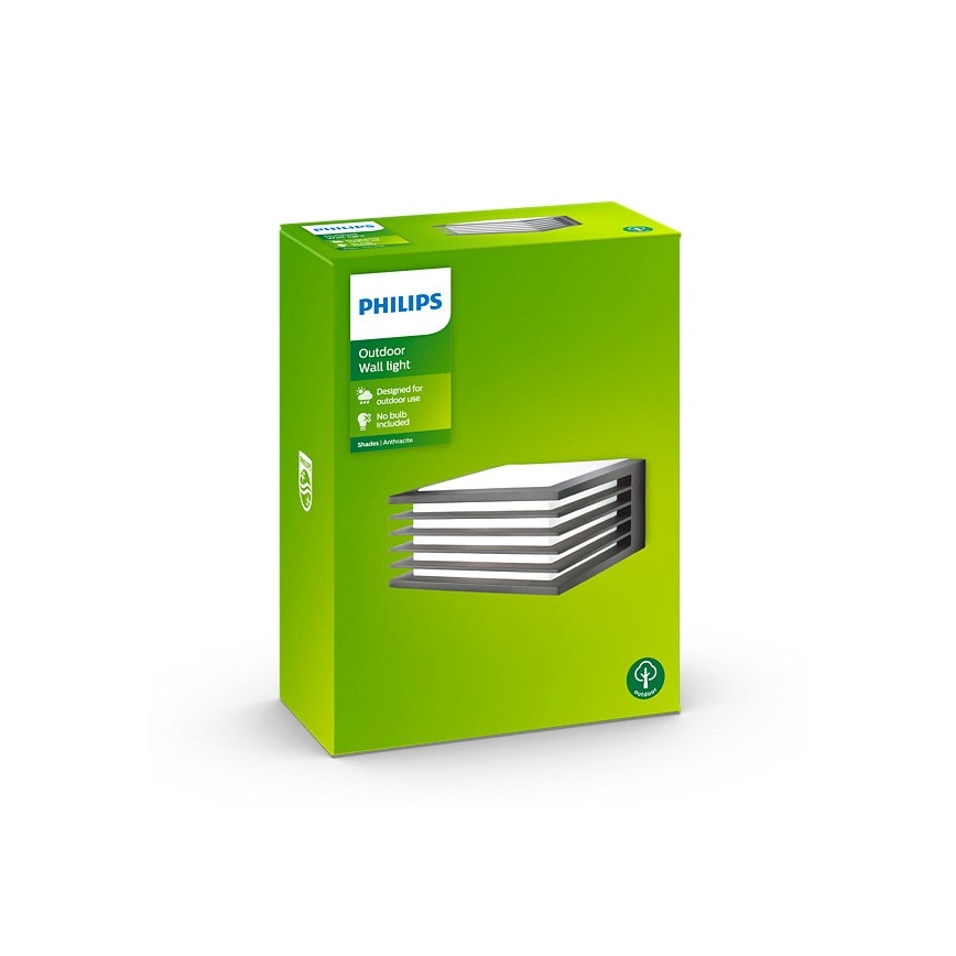 Philips - Aplique de exterior 1xE27/15W/230V IP44 antracita