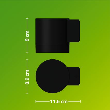 Philips - Aplique de pared exterior FYLX 1xGU10/5W/230V negro IP44