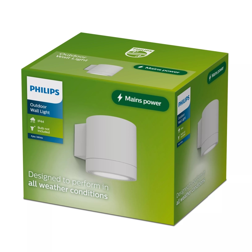 Philips - Aplique de pared para exterior FYLX 1x GU10/5W/230V blanco IP44