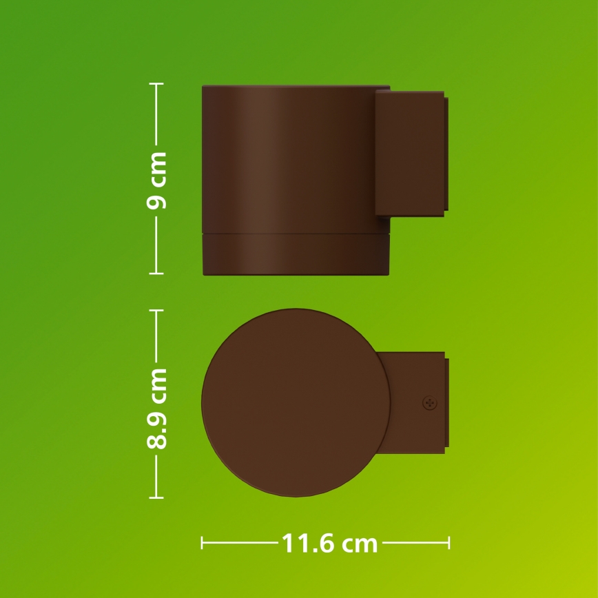 Philips - Aplique de pared para exterior FYLX 1xGU10/5W/230V marrón IP44
