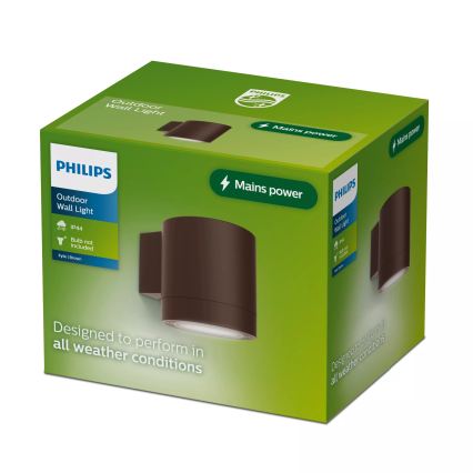 Philips - Aplique de pared para exterior FYLX 1xGU10/5W/230V marrón IP44