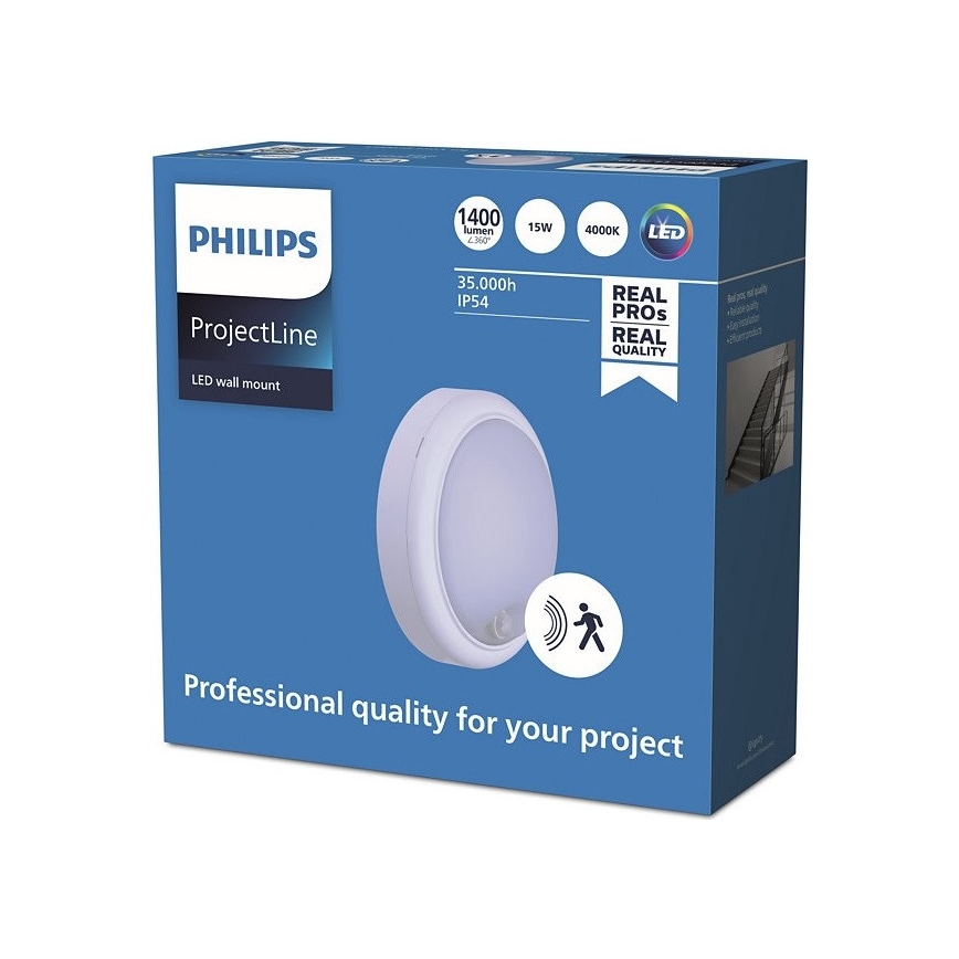 Philips - Aplique LED con sensor PROJECTLINE LED/15W/230V IP54