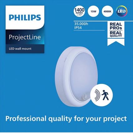 Philips - Aplique LED con sensor PROJECTLINE LED/15W/230V IP54