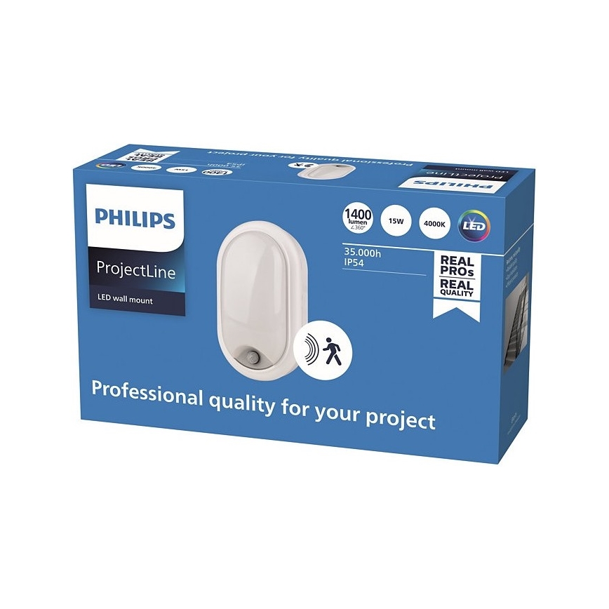 Philips - Aplique LED con sensor PROJECTLINE LED/15W/230V IP54