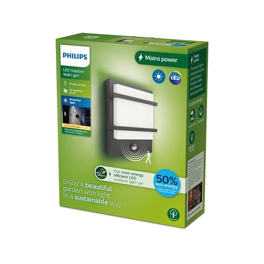 Philips - Aplique LED de exterior con sensor PETRONIA LED/3,8W/230V IP44