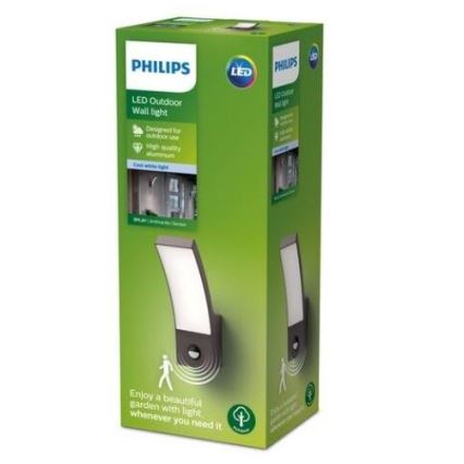 Philips - Aplique LED de exterior con sensor LED/12W/230V 4000K IP44