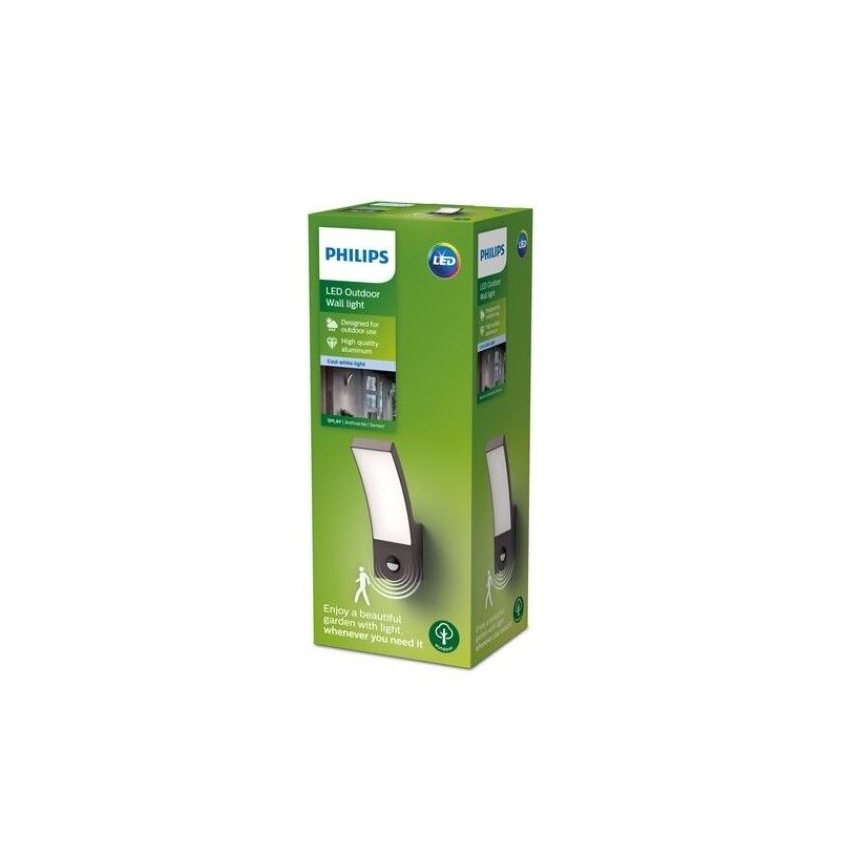 Philips - Aplique LED de exterior con sensor LED/12W/230V 4000K IP44