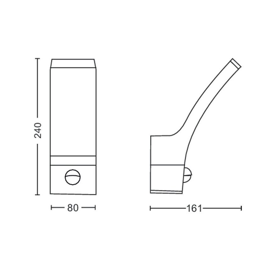 Philips - Aplique LED de exterior con sensor LED/12W/230V 4000K IP44