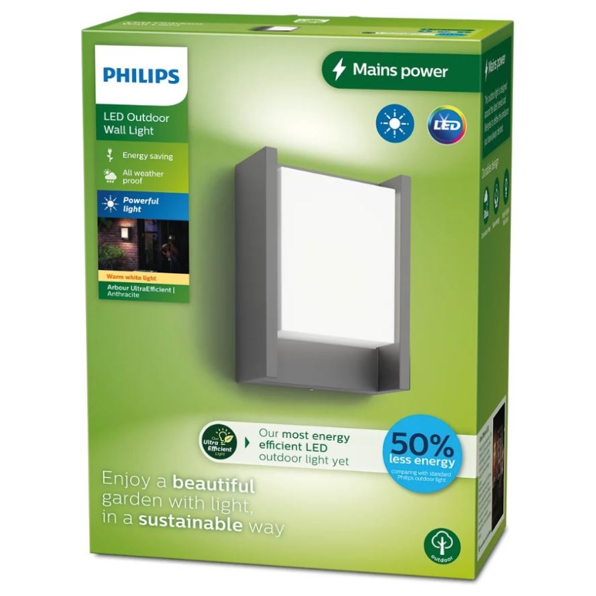 Philips - Aplique LED para exterior ARBOUR LED/3,8W/230V 2700K IP44