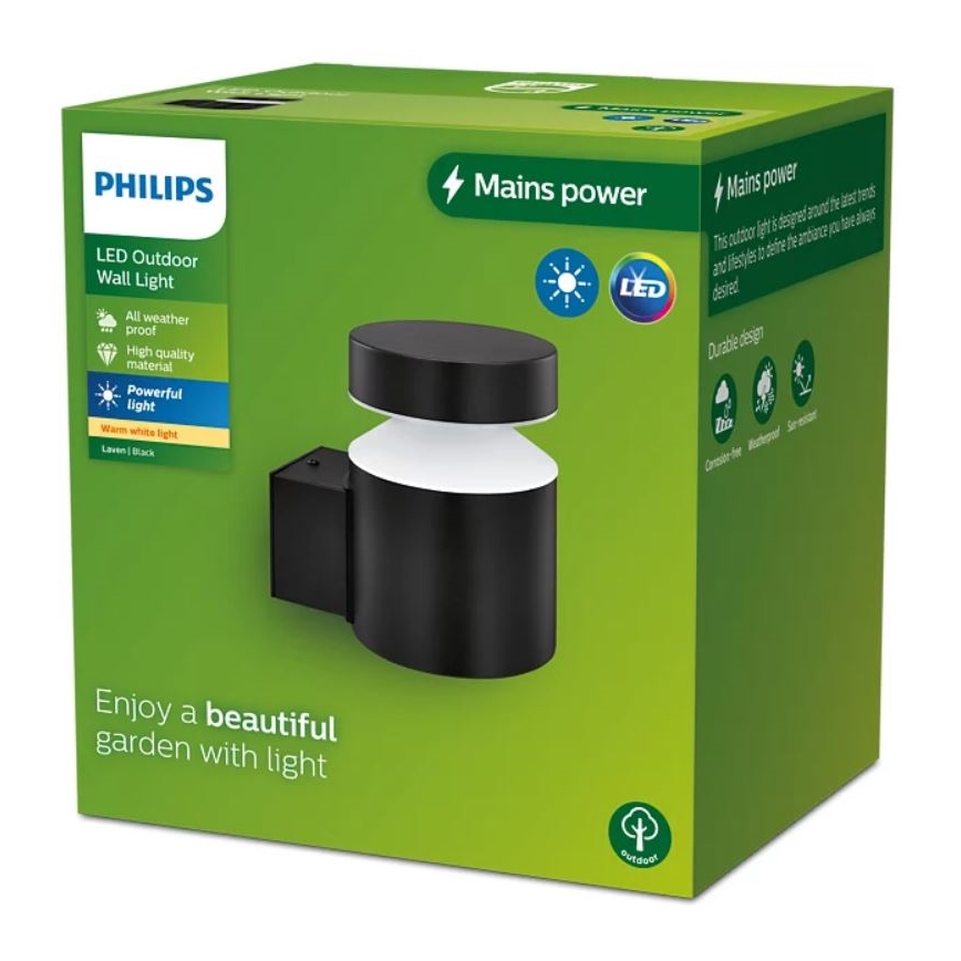 Philips - Aplique LED para exterior LAVEN LED/6W/230V 2700K IP44