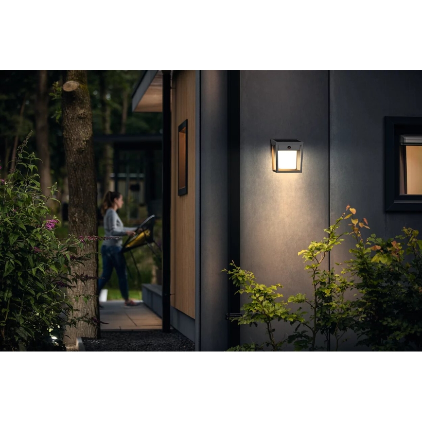 Philips - LED Luz solar de pared con sensor de movimiento y crepuscular BLAISE LED/1,5W/3,7V 2600 mAh 3000K IP44