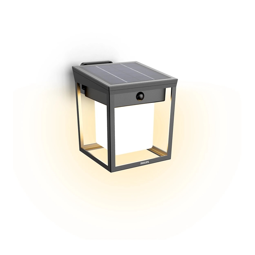 Philips - LED Luz solar de pared con sensor de movimiento y crepuscular BLAISE LED/1,5W/3,7V 2600 mAh 3000K IP44