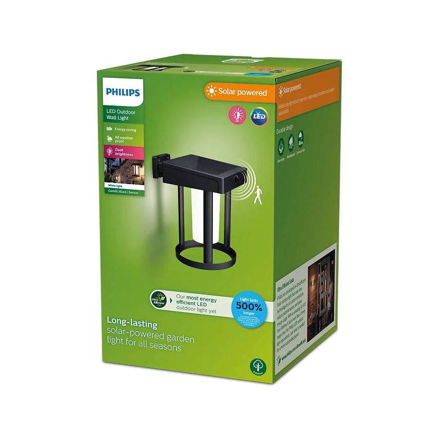 Philips - Aplique LED solar con sensor CAMILL LED/1,4W/3,7V 2000 mAh IP44