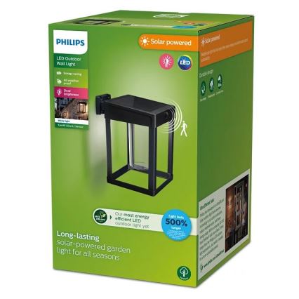Philips - LED Luz solar de pared con sensor de movimiento y crepuscular CAMILL LED/1,4W/3,7V 2000 mAh IP44