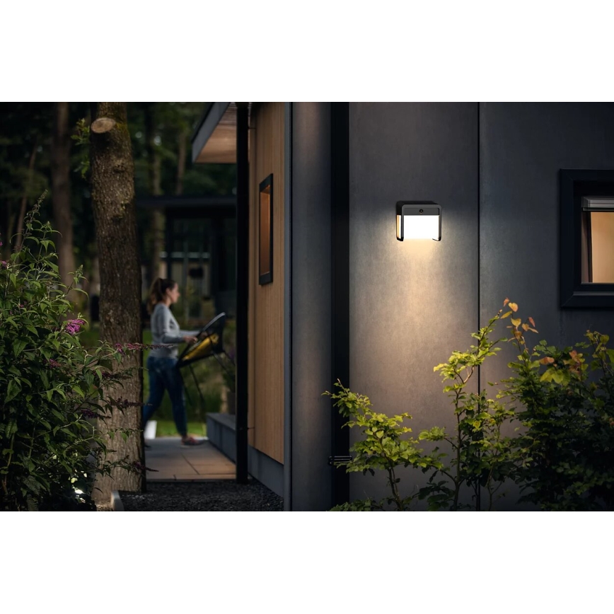 Philips - LED Luz solar de pared con sensor de movimiento y crepuscular EZRA LED/1,8W/3,7V 2600 mAh 3000K IP44