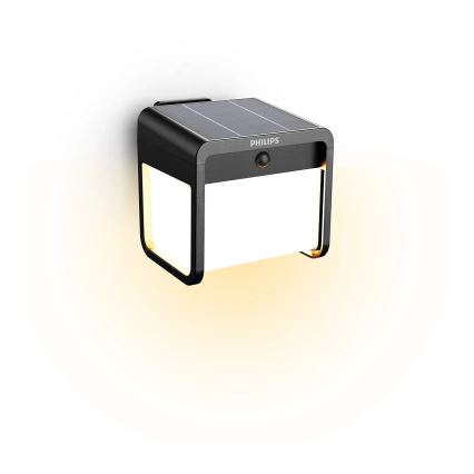 Philips - LED Luz solar de pared con sensor de movimiento y crepuscular EZRA LED/1,8W/3,7V 2600 mAh 3000K IP44