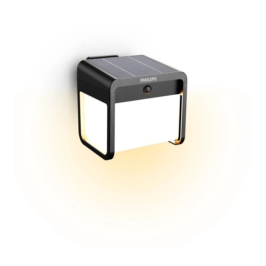 Philips - LED Luz solar de pared con sensor de movimiento y crepuscular EZRA LED/1,8W/3,7V 2600 mAh 3000K IP44