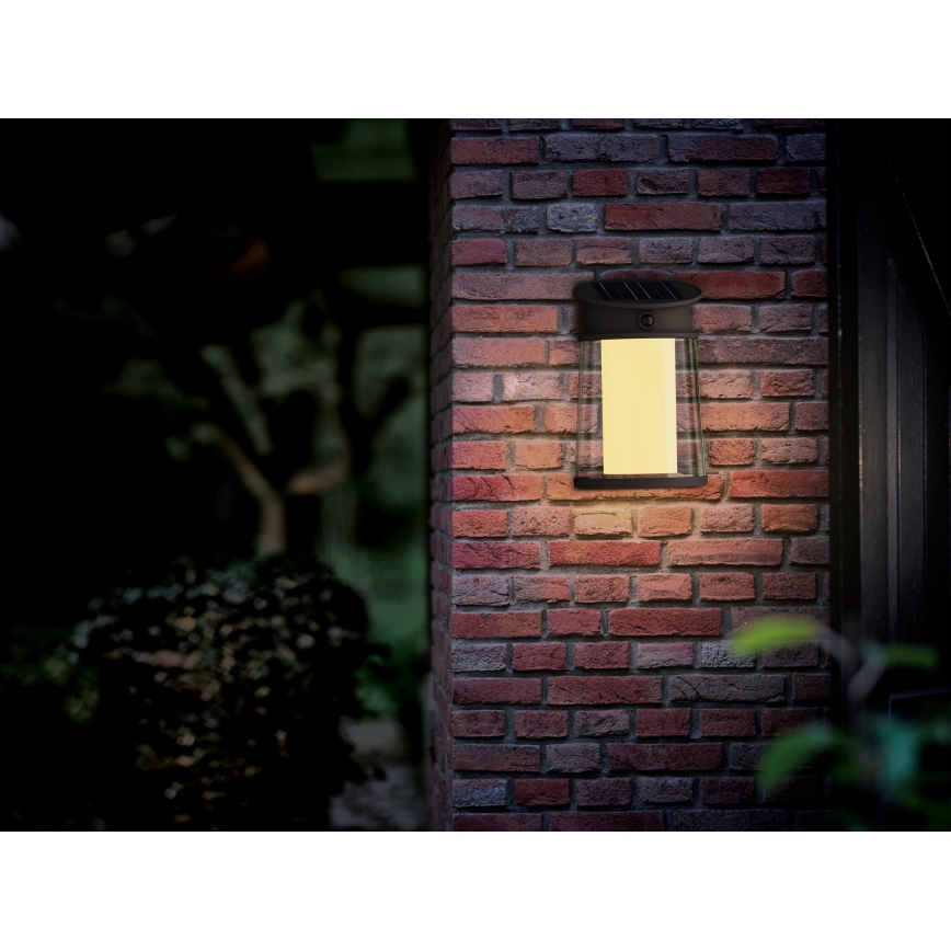 Philips - LED Luz solar de pared con sensor de movimiento y crepuscular JUDA LED/3,2W/3,7V 2600 mAh 2700K IP44