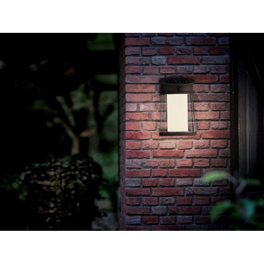 Philips - LED Luz solar de pared con sensor de movimiento y crepuscular JUDA LED/3,2W/3,7V 2600 mAh 4000K IP44