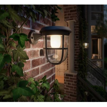 Philips - LED Luz solar de pared con sensor de movimiento y crepuscular RADII LED/1,3W/3,7V 2000 mAh 3000K IP44