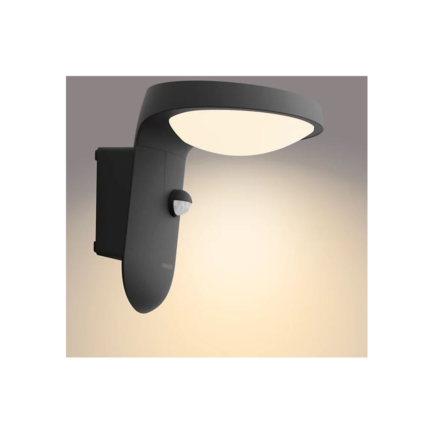Philips - LED Luz solar de pared con sensor de movimiento y crepuscular LED/1,2W/4V 1800 mAh 3000K IP44