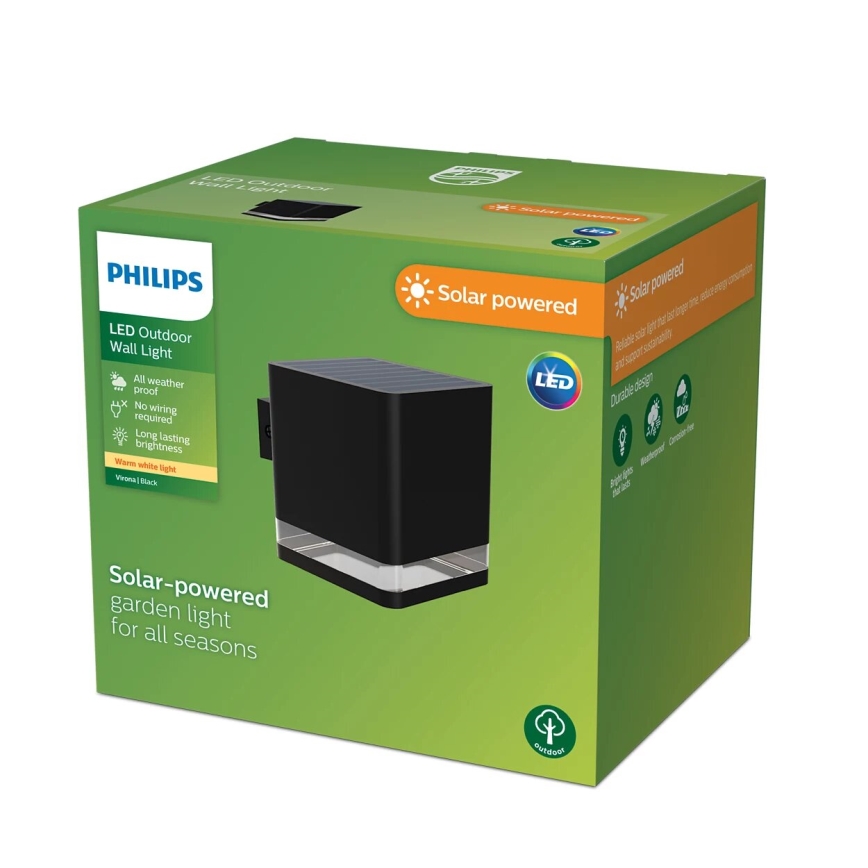 Philips - Aplique LED solar VIRONA LED/1,8W/3,7V 2600 mAh 2700K IP44