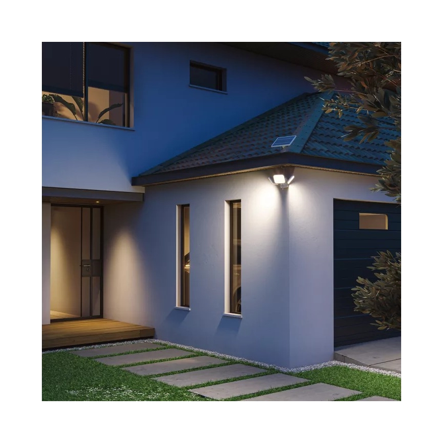 Philips - Aplique solar LED de pared con sensor ZYREN LED/24,5W/3,7V 2600 mAh 5000K IP65 blanco