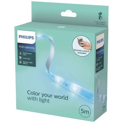 Philips - Banda LED RGBW Dimmable 5m LED/12W/230V + Control Remoto