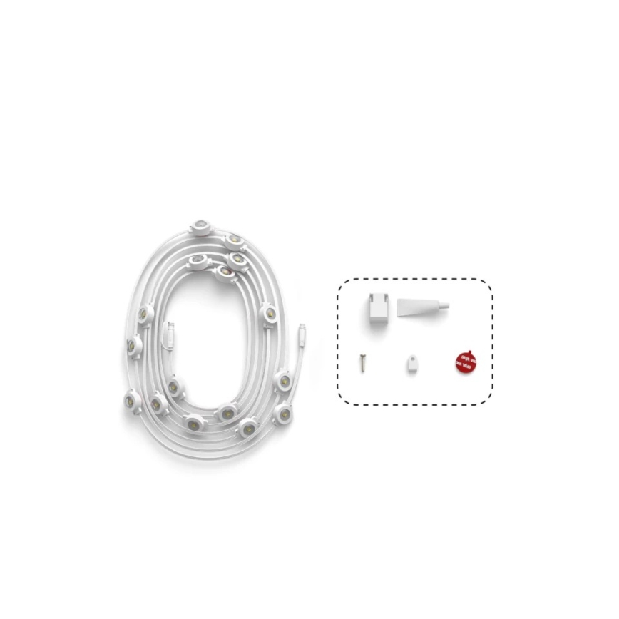 Philips - LED RGBW Guirnalda luminosa exterior regulable y extensible Hue FESTAVIA 16xLED 9m 1000-20000K IP65