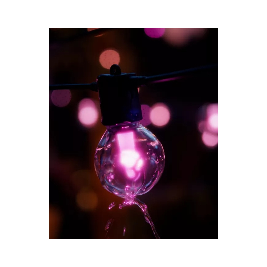 Philips - Guirnalda de exterior LED RGBW regulable y extensible Hue FESTAVIA 30 LED 21 m IP65