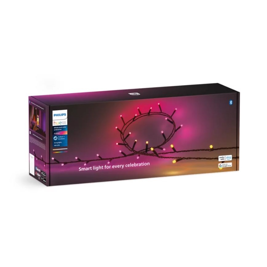 Philips - Cadena LED RGBW regulable para exteriores HUE WHITE AND COLOR AMBIANCE 500xLED 44,4 m 2000-6500K IP54