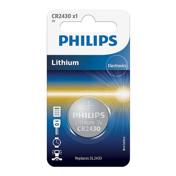 Philips CR2430/00B - Batería de litio tipo botón CR2430 MINICELLS 3V 300mAh