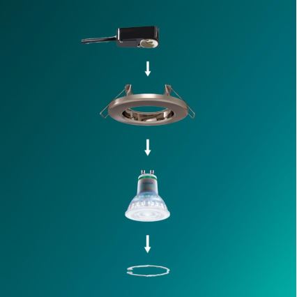 Philips - Foco empotrable LED RGBW regulable PERIDOT 1xGU10/6W/230V plateado + mando a distancia