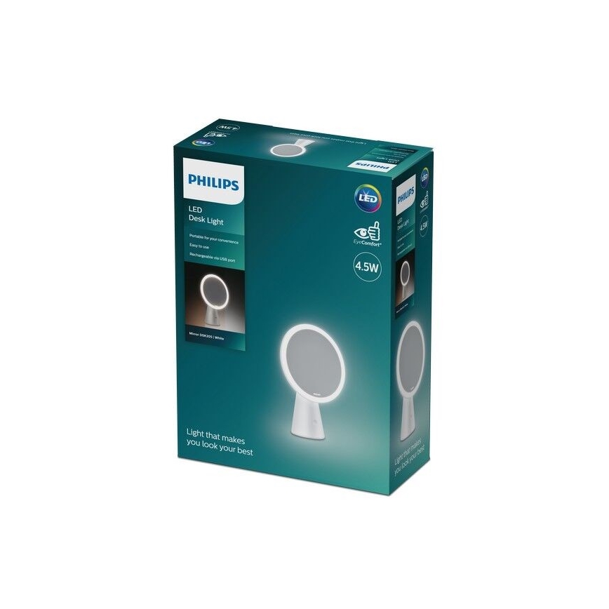 Philips - Espejo cosmético regulable con iluminación LED MIRROR LED/4,5W/5V