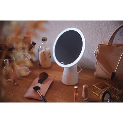 Philips - Espejo cosmético regulable con retroiluminación LED MIRROR LED/4,5W/5V