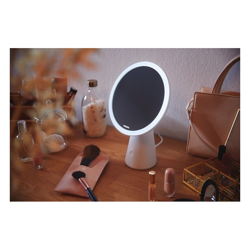 Philips - Espejo cosmético regulable con retroiluminación LED MIRROR LED/4,5W/5V