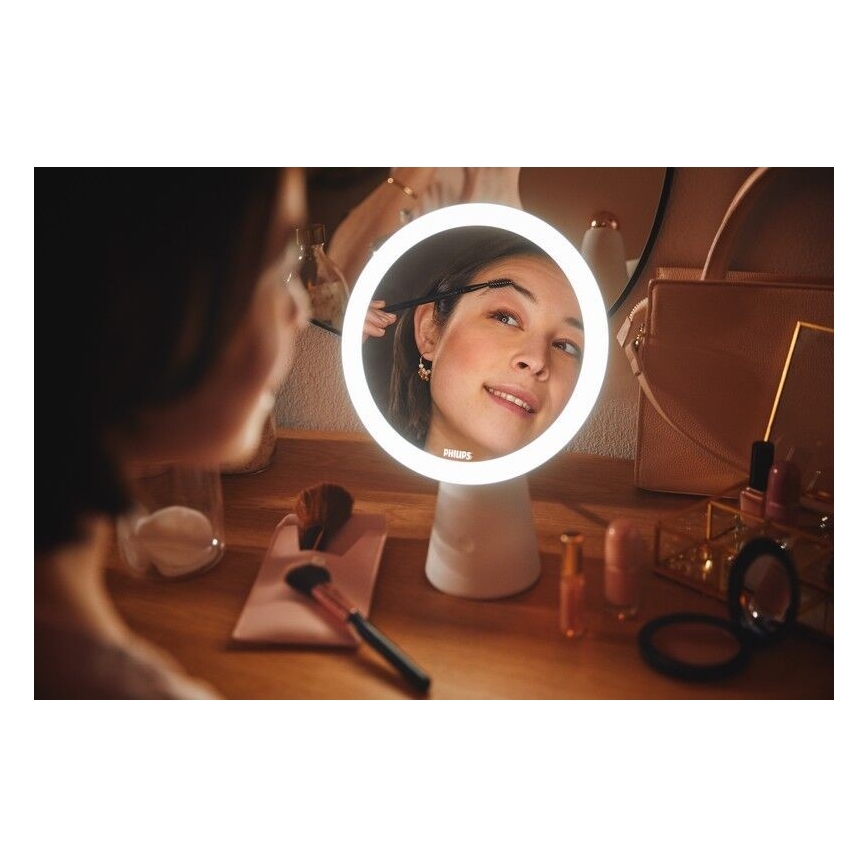 Philips - Espejo cosmético regulable con retroiluminación LED MIRROR LED/4,5W/5V