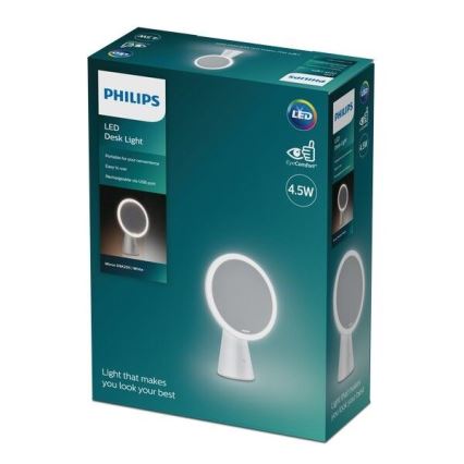 Philips - Espejo cosmético regulable con retroiluminación LED MIRROR LED/4,5W/5V