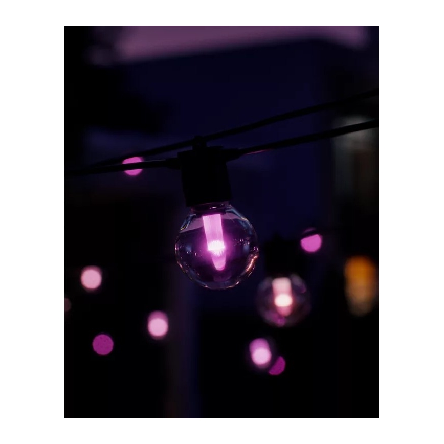 Philips - Guirnalda de exterior regulable y extensible LED RGBW Hue FESTAVIA, 20 LEDs, 14 m, IP65