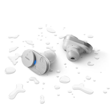 Philips Fidelio T1WT/00 - Audífonos inalámbricos IPX4 2x 60 mAh + 650 mAh plata