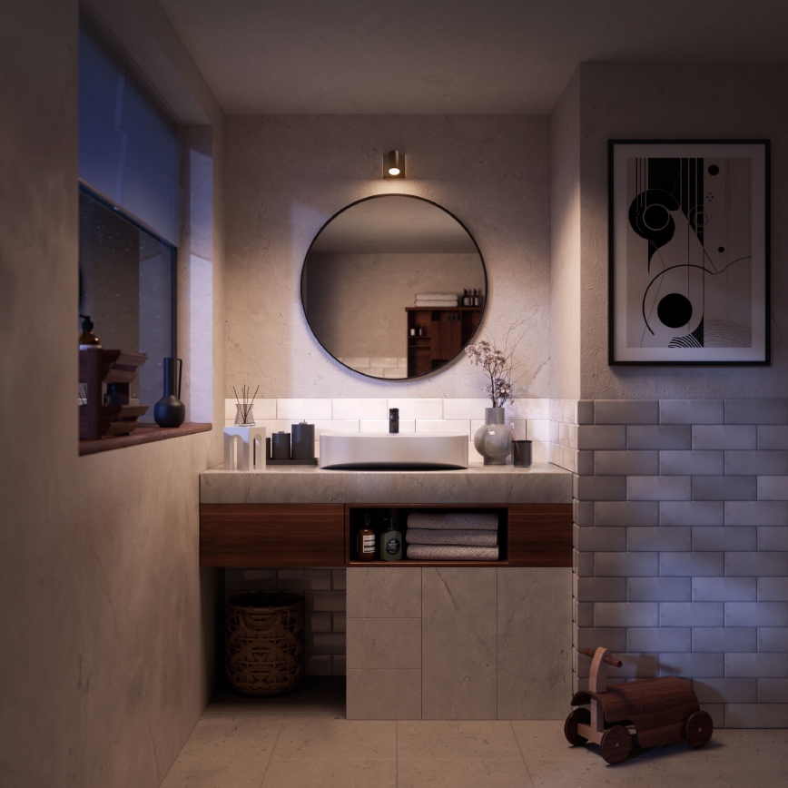 Philips - Foco de baño IDRIS 1xGU10/5W/230V IP44 negro