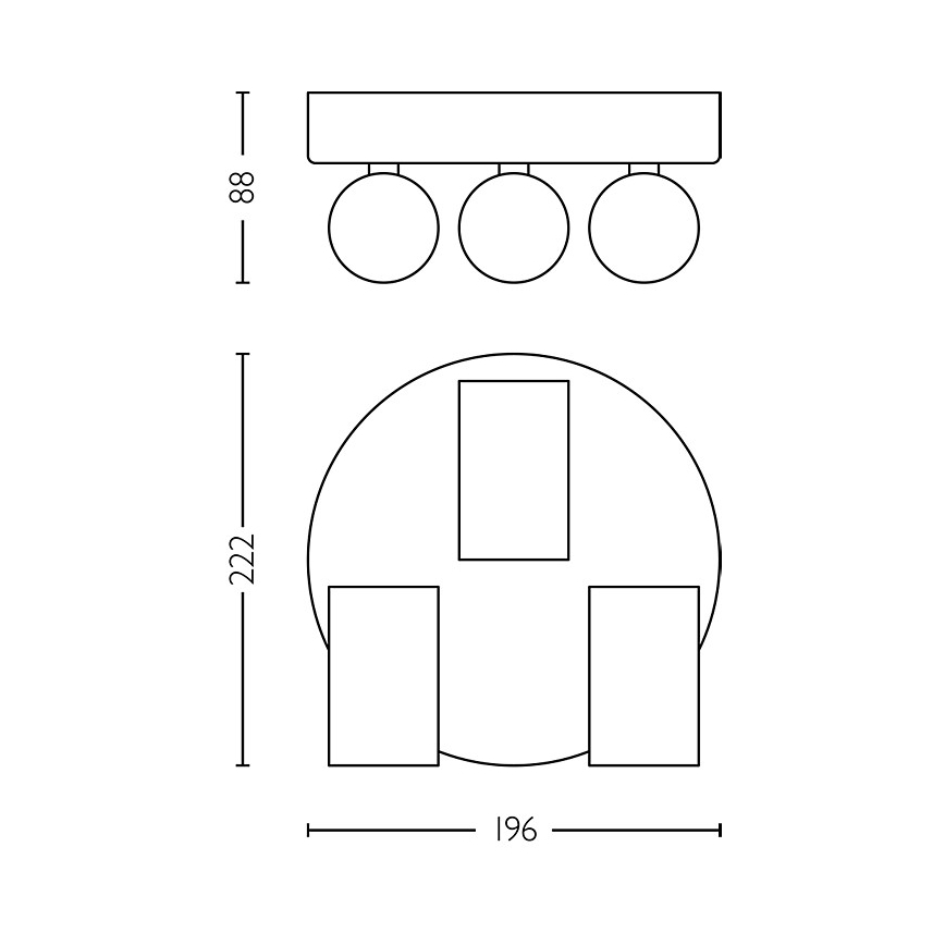 Philips - Foco de baño IDRIS 3xGU10/5W/230V IP44 negro/dorado